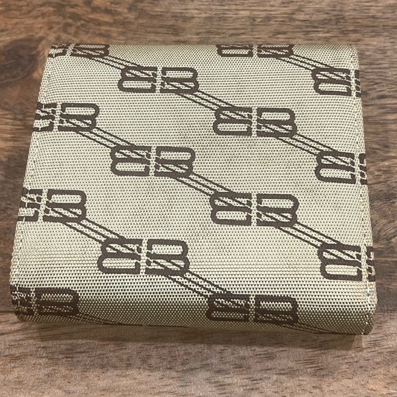 Balenciaga Brown Tri-Fold Wallet Canvas Leather - Picture 2 of 11